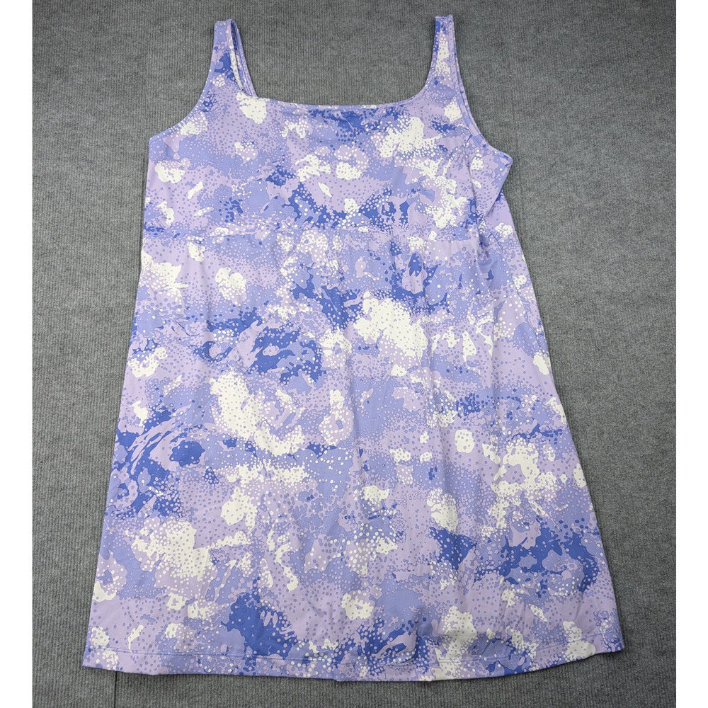 Purple Printed Sleeveless A-Line Dress